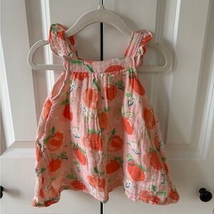 Angel dear orange Muslin dress 6-12mo